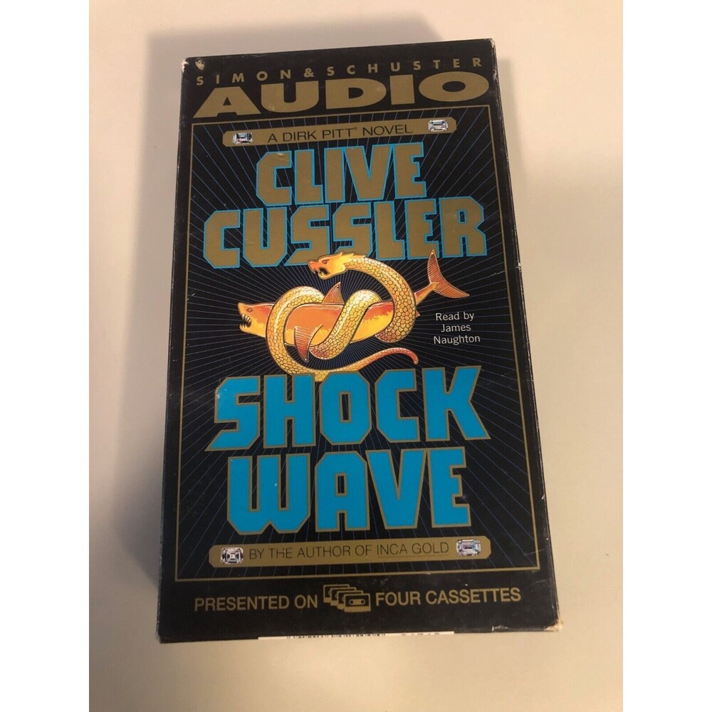 Shock Wave by Clive Cussler, 4 Cassette set Audiobook Vintage